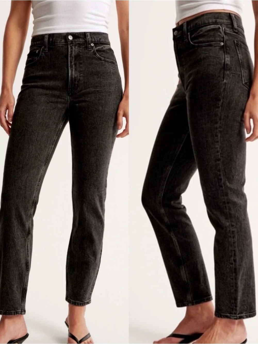 Abercrombie High Rise Mom Jean Curve Love Size 26 black grey woman’s
